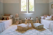 Load image into Gallery viewer, Pouf Vichy Rose: 8" x 1' 4" x 1' 4" - littlelightcollective