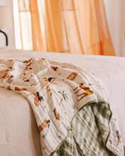 Load image into Gallery viewer, Nativity Oversized Muslin Quilt | Christmas Blanket - littlelightcollective