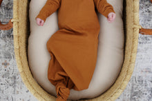 Load image into Gallery viewer, Organic Cinnamon Cotton Knotted Gown: 0-3 Months - littlelightcollective
