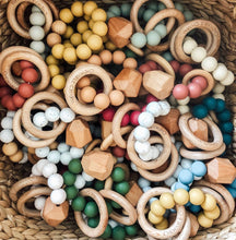 Load image into Gallery viewer, Hayes Silicone + Wood Teether Ring - littlelightcollective