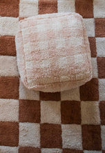 Load image into Gallery viewer, Pouf Vichy Rose: 8" x 1' 4" x 1' 4" - littlelightcollective