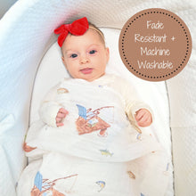 Load image into Gallery viewer, Gone Fishing Baby Muslin Cotton Blanket - littlelightcollective