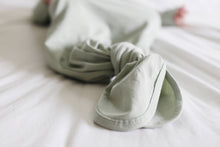 Load image into Gallery viewer, Mint Sage Organic Cotton Knotted Gown: 0-3 Months - littlelightcollective