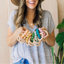 Load image into Gallery viewer, Hayes Silicone + Wood Teether Ring - littlelightcollective