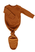 Load image into Gallery viewer, Organic Cinnamon Cotton Knotted Gown: 0-3 Months - littlelightcollective