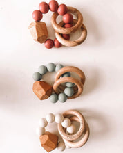 Load image into Gallery viewer, Hayes Silicone + Wood Teether Ring - littlelightcollective