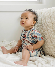 Load image into Gallery viewer, Bamboo Shortie Romper- Americana Tie Dye - littlelightcollective