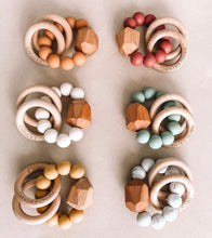 Load image into Gallery viewer, Hayes Silicone + Wood Teether Ring - littlelightcollective