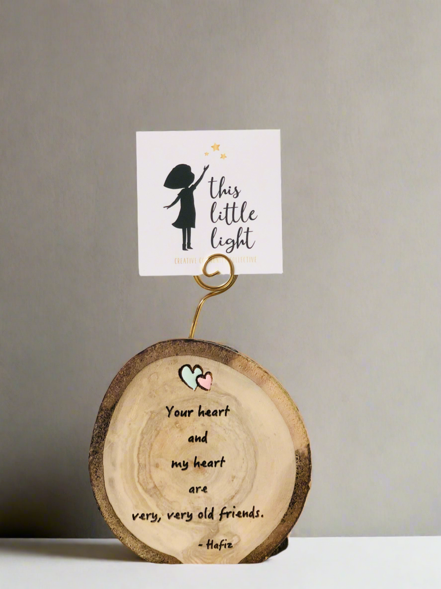 circle air plant magnet Old Friends Medium Wood Round (Air Plant Magnet or Photo Holder)