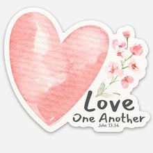Load image into Gallery viewer, Love One Another Sticker - Floral John 13:34 - littlelightcollective