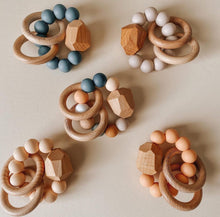 Load image into Gallery viewer, Hayes Silicone + Wood Teether Ring - littlelightcollective