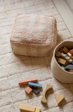 Load image into Gallery viewer, Pouf Vichy Rose: 8" x 1' 4" x 1' 4" - littlelightcollective