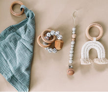 Load image into Gallery viewer, Hayes Silicone + Wood Teether Ring - littlelightcollective