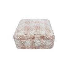 Load image into Gallery viewer, Pouf Vichy Rose: 8" x 1' 4" x 1' 4" - littlelightcollective