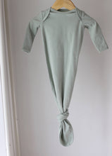 Load image into Gallery viewer, Mint Sage Organic Cotton Knotted Gown: 0-3 Months - littlelightcollective