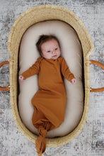 Load image into Gallery viewer, Organic Cinnamon Cotton Knotted Gown: 0-3 Months - littlelightcollective