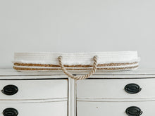 Load image into Gallery viewer, Boho Coastal Cotton Rope and Water Hyacinth Baby Changing Ba - littlelightcollective