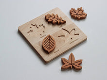 Load image into Gallery viewer, Wooden Leaf Puzzle for Children • Solid Wood Cherry Leaf Toy - littlelightcollective