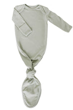 Load image into Gallery viewer, Mint Sage Organic Cotton Knotted Gown: 0-3 Months - littlelightcollective