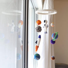 Load image into Gallery viewer, Felt Spaceman Baby Mobile - littlelightcollective