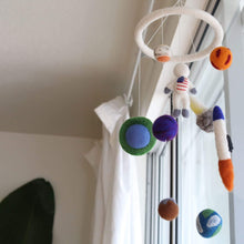 Load image into Gallery viewer, Felt Spaceman Baby Mobile - littlelightcollective