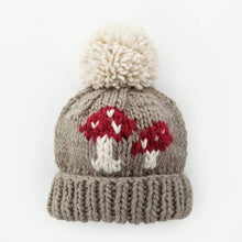 Load image into Gallery viewer, Mushroom Hand Knit Beanie Hat - littlelightcollective