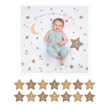 Load image into Gallery viewer, Baby's 1st Year Swaddle & Milestone Cards - Stars - littlelightcollective