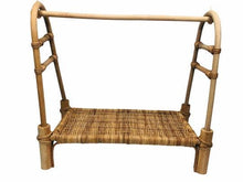 Load image into Gallery viewer, Handmade rattan wicker boho doll clothes rack - littlelightcollective