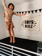 Load image into Gallery viewer, Boys Rule Large Canvas Banner - littlelightcollective