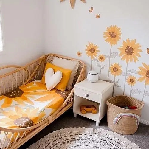 Sunflower Cotton Bassinet Crib Fitted Sheet littlelightcollective