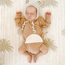 Load image into Gallery viewer, Stripe Palm Cot/ Bassinet Sheet - littlelightcollective