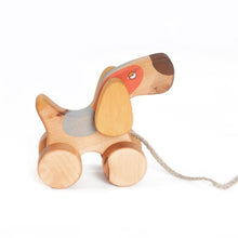 Load image into Gallery viewer, Wooden Pull Toy Terrier Dog - littlelightcollective