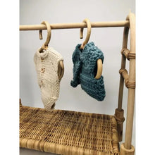 Load image into Gallery viewer, Handmade rattan wicker boho doll clothes rack - littlelightcollective