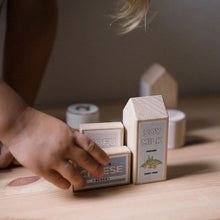Load image into Gallery viewer, Original Vegan Wooden Play Food 6 Piece Set (Almond + Soy Milk) - littlelightcollective