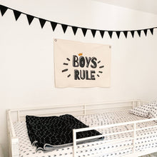 Load image into Gallery viewer, Boys Rule Large Canvas Banner - littlelightcollective