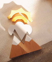 Load image into Gallery viewer, Unboxed Mountain and Sun Wooden Stacker - littlelightcollective