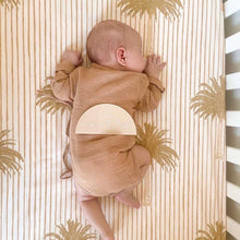 Load image into Gallery viewer, Stripe Palm Cot/ Bassinet Sheet - littlelightcollective