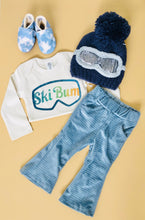 Load image into Gallery viewer, Blue Velour Corduroy Bell Bottoms - littlelightcollective