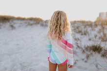 Load image into Gallery viewer, Pastel Rainbow Stripe Rash Guard Swimsuit - littlelightcollective