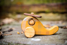 Load image into Gallery viewer, Plaid Helicopter Wooden Toy - littlelightcollective
