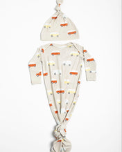 Load image into Gallery viewer, VW Bus Print + Beanie Hat - Knotted Infant Gown - littlelightcollective
