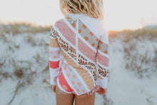 Load image into Gallery viewer, Kids Boho Stripe Rainbow Zip Guard One Piece Swimsuit - littlelightcollective