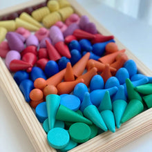 Load image into Gallery viewer, Montessori Wooden loose parts ( 100 pieces ) - littlelightcollective