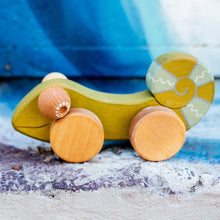 Load image into Gallery viewer, Wooden Chameleon Push and Pull Toy - littlelightcollective