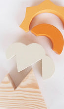 Load image into Gallery viewer, Mountain and Sun Wooden Stacker - littlelightcollective