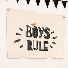 Load image into Gallery viewer, Boys Rule Large Canvas Banner - littlelightcollective