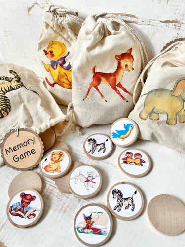 Handmade Retro Vintage Animal Matching Game - littlelightcollective