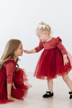 Load image into Gallery viewer, Pumpkin Spice Shimmer 3/4 Sleeve Tutu Dress