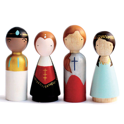 Women in History - Wooden Peg Dolls