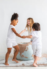 Load image into Gallery viewer, Pre-Order World Map Pouf- Earth - littlelightcollective